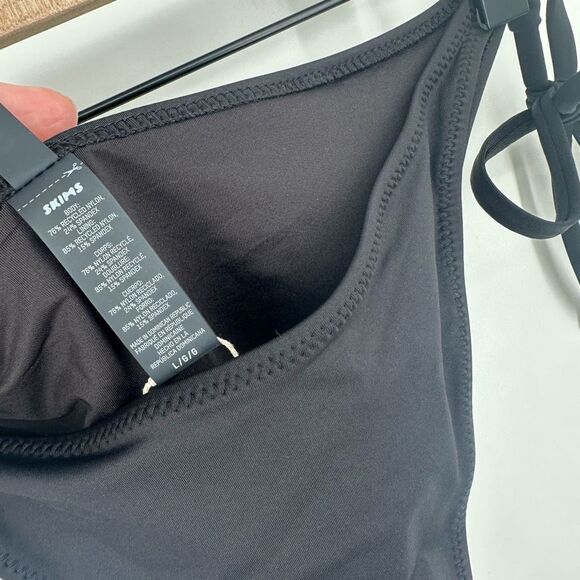 Skims swim bottoms large onyx black dippy tie bikini summer beach string nwt #h - Picture 5 of 11